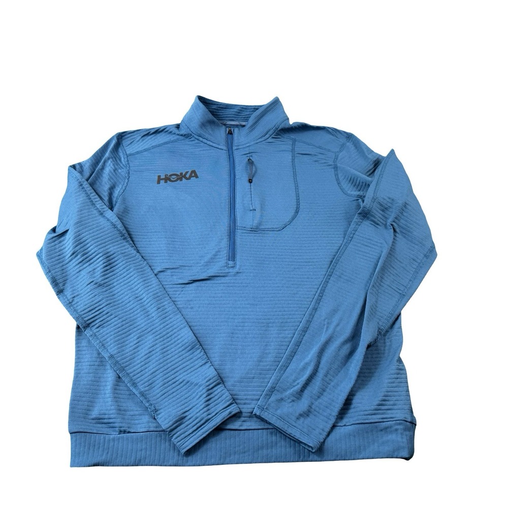 Hoka One One Blue Performance Half Zip Men's Pullover Running Sweater Size M